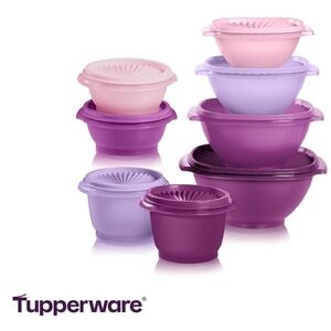 Tupperware Lavender and Pink Storage Set (8 Containers 8 Lids)